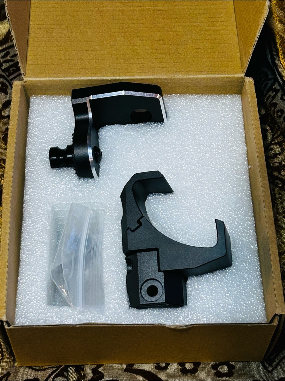 Black Aluminum Alloy Flag Pole Mounting Bracket Set